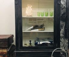 Antique Early 1900s Restored Linen Cabinet Home or Shop Display lock and Key