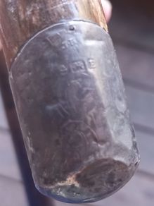 Stamped silver tipped walking stick, D18