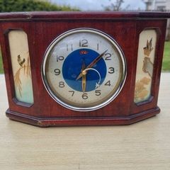 Antique Chinese table clock in a wooden case