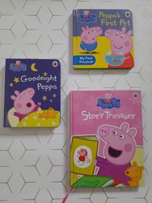 Peppa pigs books, goodnight Peppa, Peppa's first pet, Story Treasury