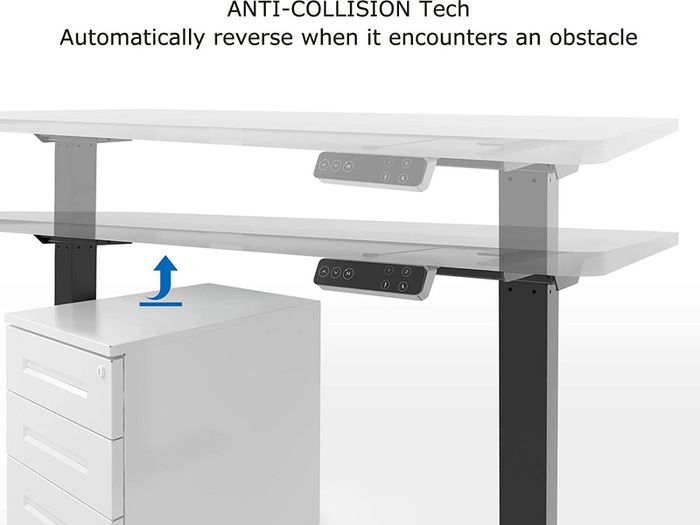 _Electrically height-adjustable desk with collision protection, memory control and soft start / stop function (black)
