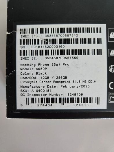 Nothing Phone 3a Pro Black 256GB 12GB Brand New Warranty Fully Boxed