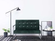 main image for ad 2-Seater Sofa with Armrests Dark Green Chrome and Velvet