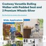 Lightweight Adjustable Folding Rolling Walker with Padded Seat Image 7