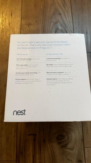 Nest Cam Outdoor. Unused, Box Opened