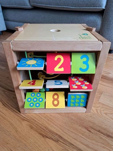 Wooden activity cube