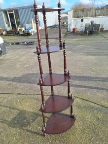 Corner five tier whatnot shelf