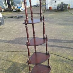 Corner five tier whatnot shelf
