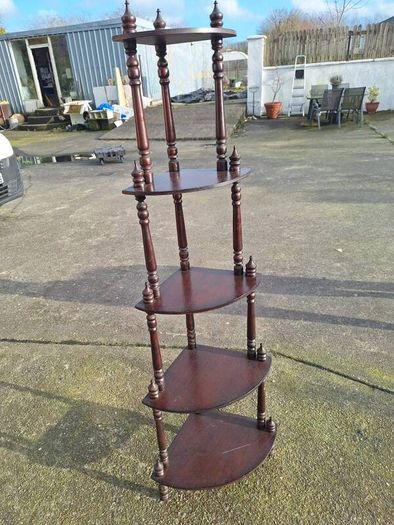 Corner five tier whatnot shelf