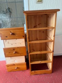 Solid Pine 5 Drawer Tall Boy