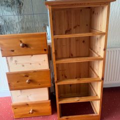 Solid Pine 5 Drawer Tall Boy
