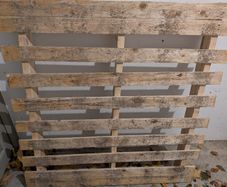 Wooden shipping pallet