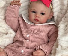 NEW SALE | Reborn Girl Dolls Lifelike Baby Doll 19 Inch Life Size Silicone Newborn Doll with Blue Eyes Realistic Reborn Girl Alive Soft Cloth Body Real Skin Details Toys Gift