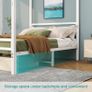 4FT6 Double Canopy Bed Frame, 120x200cm Bed Frame Platform with Headboard, Heavy Duty Metal Vintage Bed Frame Double Size, Platform Mattress Foundation, Noise Free, Easy Assembly, White Image 3