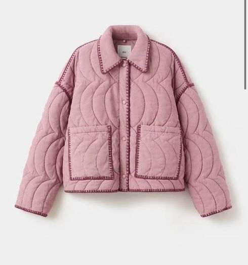 Mango Contrast Piping Quilted Jacket BNWT