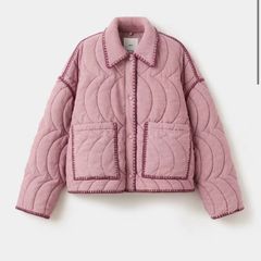 Mango Contrast Piping Quilted Jacket BNWT