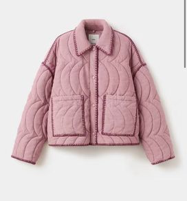Mango Contrast Piping Quilted Jacket BNWT