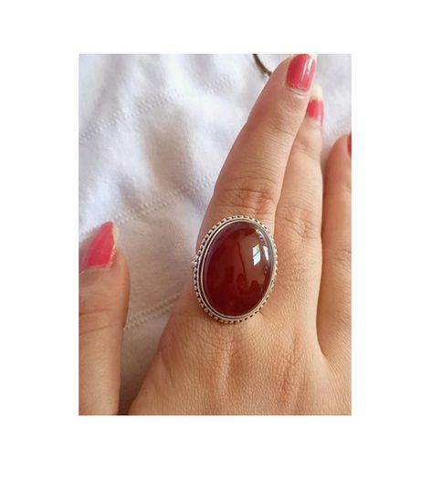Large Ring with a Red Stone - great gift - nice as a pendant too