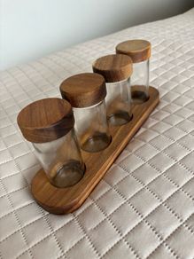 Glass and Wood Storage Tray