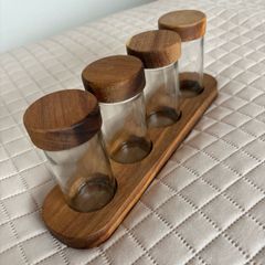 Glass and Wood Storage Tray
