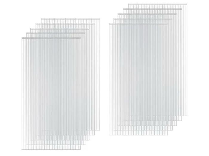 10 Pack 4mmx61x121cm Polycarbonate Sheets, 4' x 2' x 0.16'' Twin-Wall Plastic Roofing Sheets, All Weather Clear Roofing Sheet Greenhouse Plastic Panels Outdoor