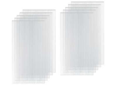 10 Pack 4mmx61x121cm Polycarbonate Sheets, 4' x 2' x 0.16'' Twin-Wall Plastic Roofing Sheets, All Weather Clear Roofing Sheet Greenhouse Plastic Panels Outdoor