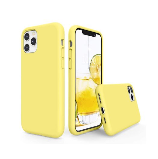 Liquid Silicone Case For iPhone 11 Pro Max Luxury Thin Soft Phone Cover New Yellow - FHT8IP11PMLK