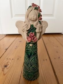 Ceramic handmade decorative angel figurine