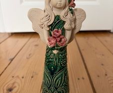 Ceramic handmade decorative angel figurine