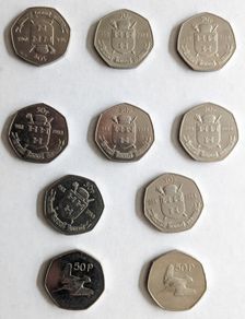 20 Irish Decimal Coins (IR 1 X 10) & (IR 0.50 X 10)