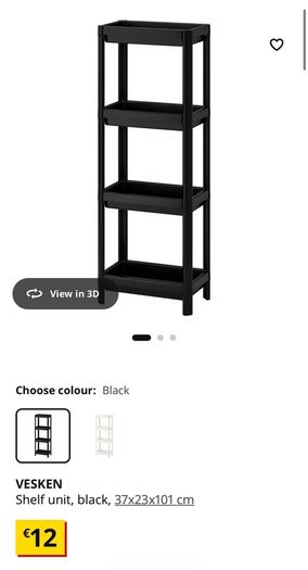 IKEA VESKEN 4. Tier Shelf Unit. Black