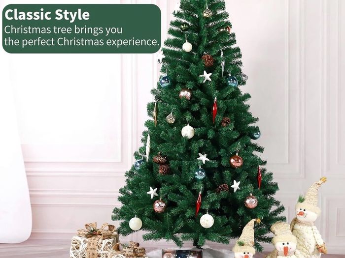 7ft Premium Christmas Tree 1432 Branch Tips Green Xmas Trees Bushy Artificial Christmas Tree Pine Tree with Metal Stand Easy to Assemble Realistic Spruce Branches Christmas Tree for Indoor and Outdoor