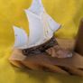 VINTAGE Toothpick holder with Ship and Shell Ornament Image 2