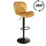 Zoya Black Adjustable Bar Stool Grey Velvet, Black Metal Base Image 4