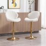Set of 2 Luxury Bar Stools swivel with a stunning gold chrome base Image 2