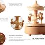 Wooden Vintage Music Box Carousel with 4 Horses Image 3