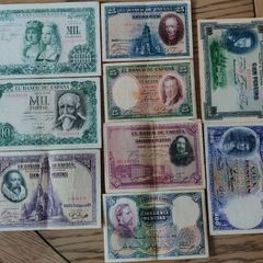SPAIN 9 Banknotes 1925-71 Lot 25-1000 Pesetas