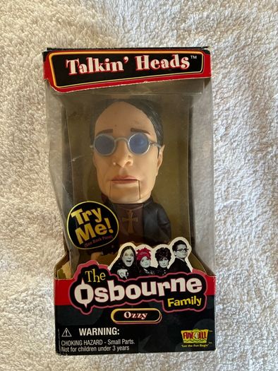 Ozzy and Sharon Osbourne boxed talking head toys