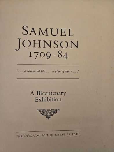 Samuel Johnson 1709-84. A Bicentenary Exhibition Book By The Arts Council Of England. First Edition LARGE VOLUME Paperback In Good Condition.  See Photos For Same.