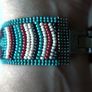 Vintage Handmade Turquoise Seed Bead  Bracelet Image 3