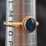 Vintage 9ct Gold Blue Cabochon Ring New Old Stock Image 4