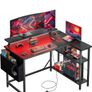L Shaped Gaming Desk with LED Lights & Power Outlets 120x80cm Image 10