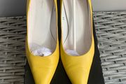 Mango Yellow Leather Heels