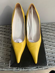 Mango Yellow Leather Heels