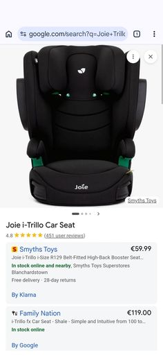 Joie Trillo LX High Back Booster Car Seat Group 2,3 15 to 36kg