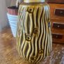Celtic Kilrush Vintage Vase Wavy Bark Pattern Mustard Irish Pottery Image 2
