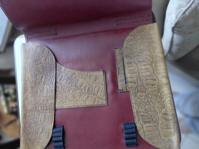Vintage crocodile leather document bag