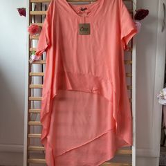 tunic Bnwt short sleeve tunic top asymmetrical freesize  14/16