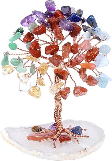 Mini Crystal Tree Healing Crystal Tumble Stone Tree of Life Feng Shui Tree Gemstones Agate Money Tree Figurines Ornament (FREE POSTAGE)
