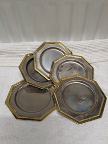 5 Vintage octagonal coasters